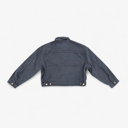 Cropped Bull Denim Trucker Jacket - Dolphin Blue 