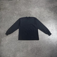 Cotton Long Sleeve T Shirt - Black view 2
