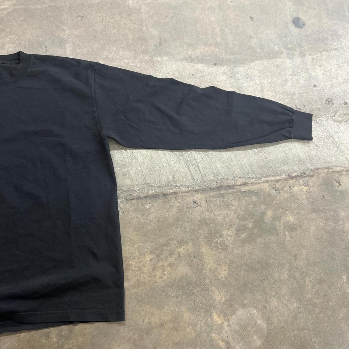 Cotton Long Sleeve T Shirt - Black