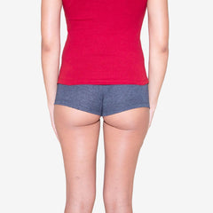 Polycotton Mini Shorts - Heather Black view 4
