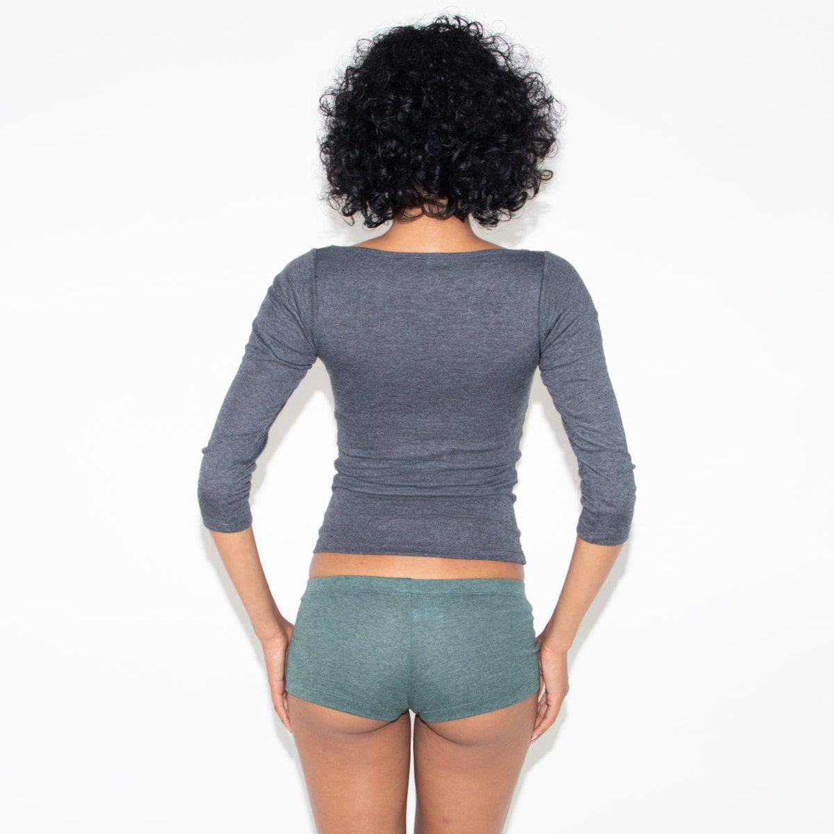 Polycotton Mini Shorts - Heather Green