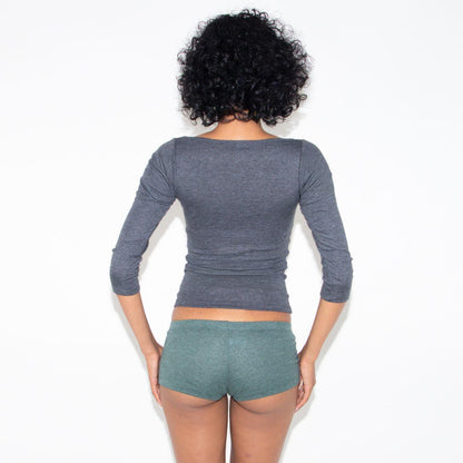 Polycotton Mini Shorts - Heather Green