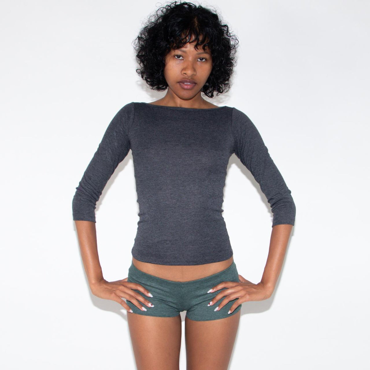 Polycotton Mini Shorts - Heather Green