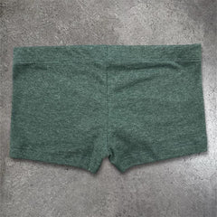 Polycotton Mini Shorts - Heather Green view 5