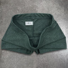 Polycotton Mini Shorts - Heather Green view 6