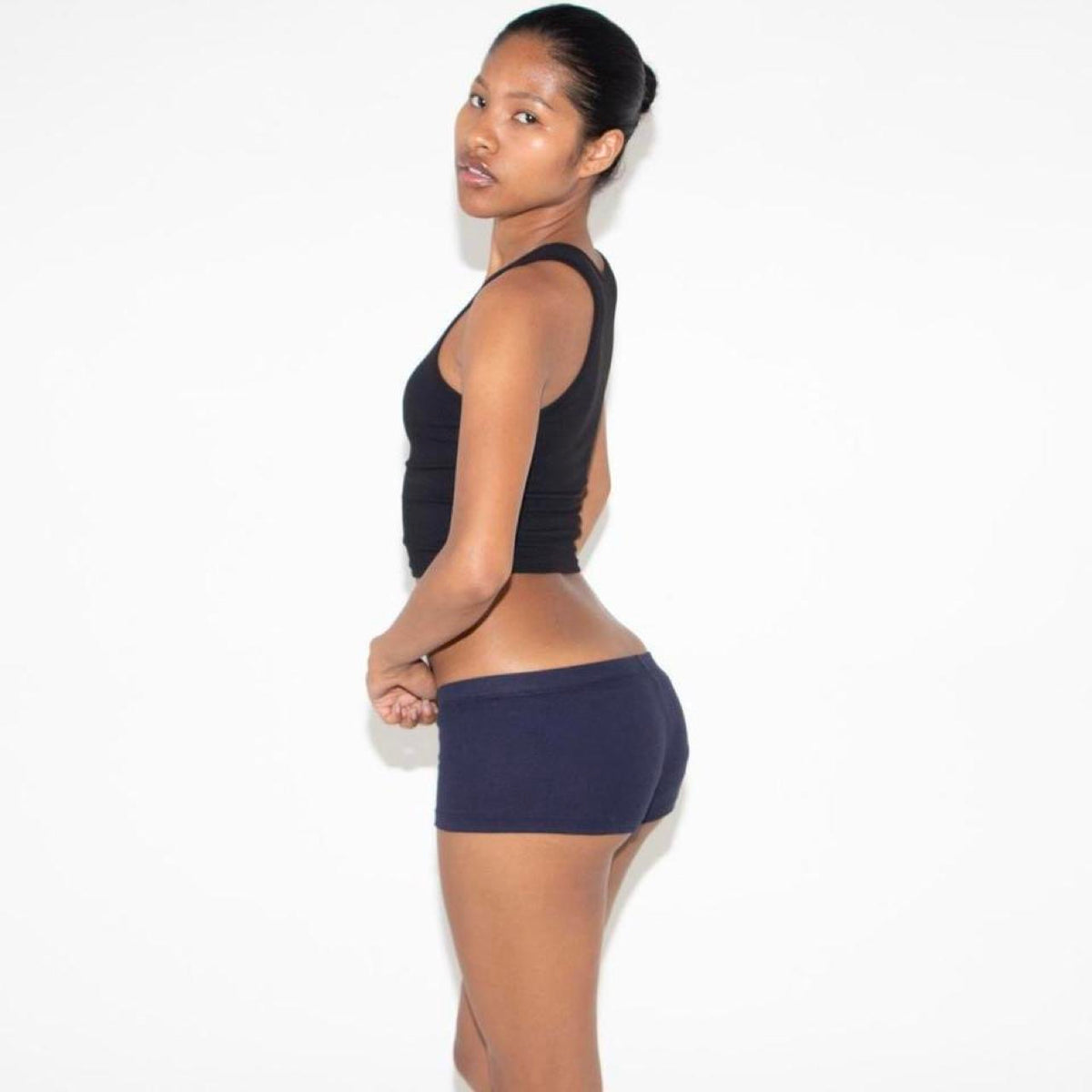 Baby Rib Mini Shorts - Navy
