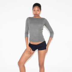 Cotton Baby Rib Mini Shorts - Black view 3