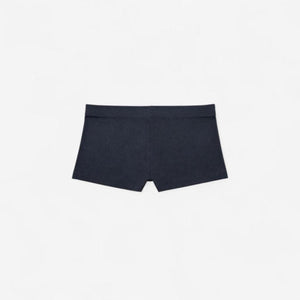 Cotton Baby Rib Mini Shorts - Black