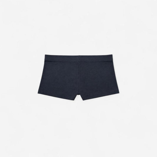 Cotton Baby Rib Mini Shorts - Black