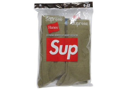 Supreme / Hanes Crew Socks (4 Pack) 'Olive'