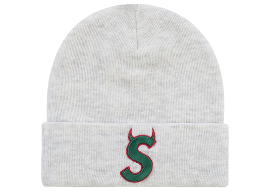 Supreme® New Era® Devil's Logo Beanie — Heather Grey