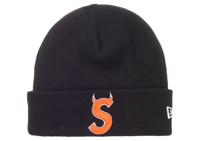 Supreme® New Era® Devil's Logo Beanie — Black