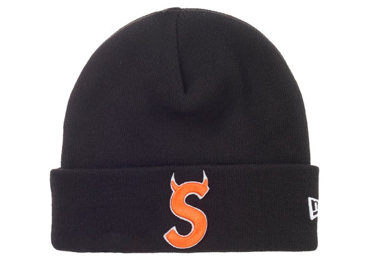 Supreme® New Era® Devil's Logo Beanie — Black