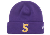 Supreme® New Era® Devil's Logo Beanie — Purple view 1