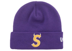 Supreme® New Era® Devil's Logo Beanie — Purple view 1