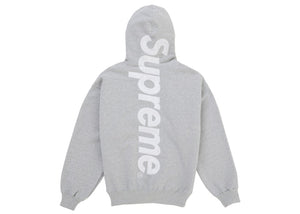 Supreme® Satin Appliqué Hooded Sweatshirt — Heather Grey (back appliqué)