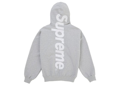 Supreme® Satin Appliqué Hooded Sweatshirt — Heather Grey (back appliqué)