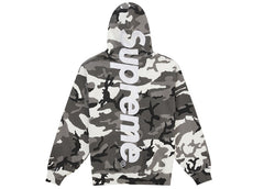 Supreme® Satin Appliqué Hooded Sweatshirt — Snow Camo view 1
