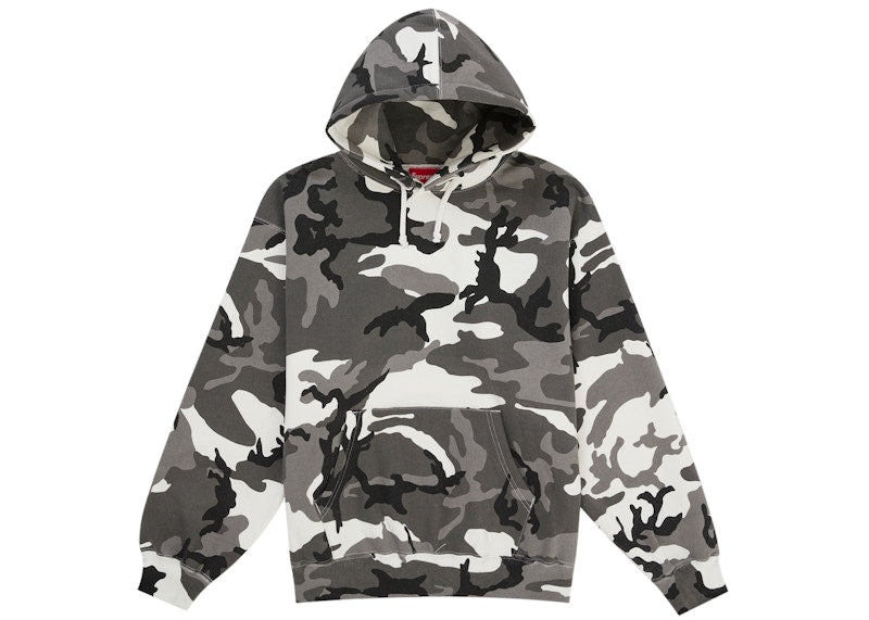 Supreme® Satin Appliqué Hooded Sweatshirt — Snow Camo (front)