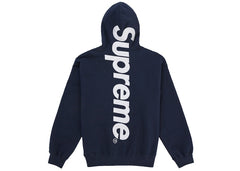Supreme® Satin Appliqué Hooded Sweatshirt — Washed Navy view 1