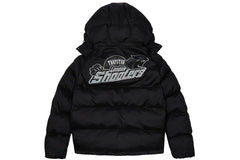 Trapstar Shooters Hooded Puffer 'Black/Reflective' view 1