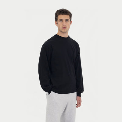 Cotton Long Sleeve T Shirt - Black