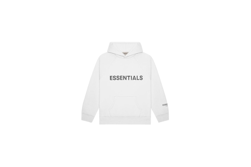 Fear of God Essentials 3D Silicon Applique Pullover Hoodie 'White'