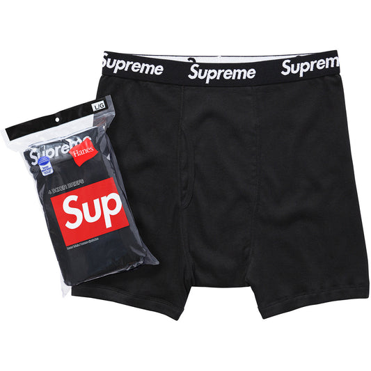 Supreme®/Hanes® Boxer Briefs (4 Pack) — Black