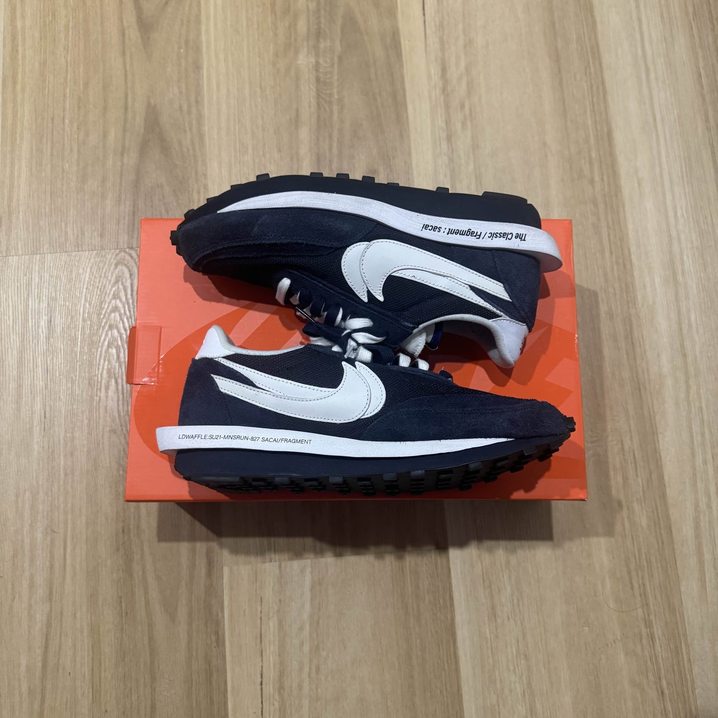 Fragment Design x sacai x Nike LDV Waffle 'Blackened Blue' (image 2 of 5)