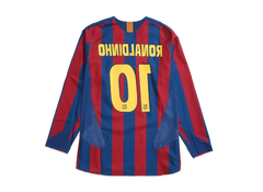 Nike FC Barcelona 2005/06 Reissue Ronaldinho Replica Long Sleeve Jersey "Red/Navy" view 1