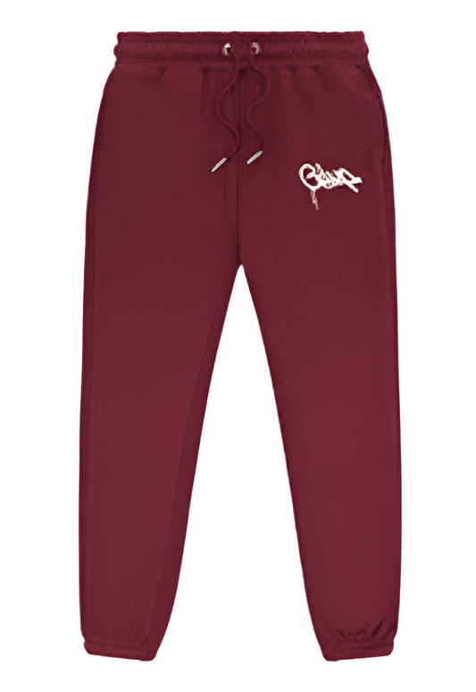 Handstyle Logo Track Pants Maroon/Cream