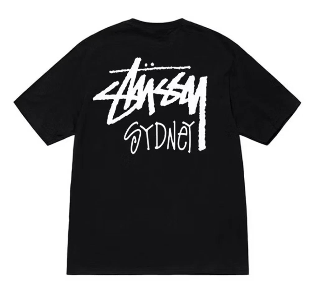 STUSSY SYDNEY Logo Tee Black