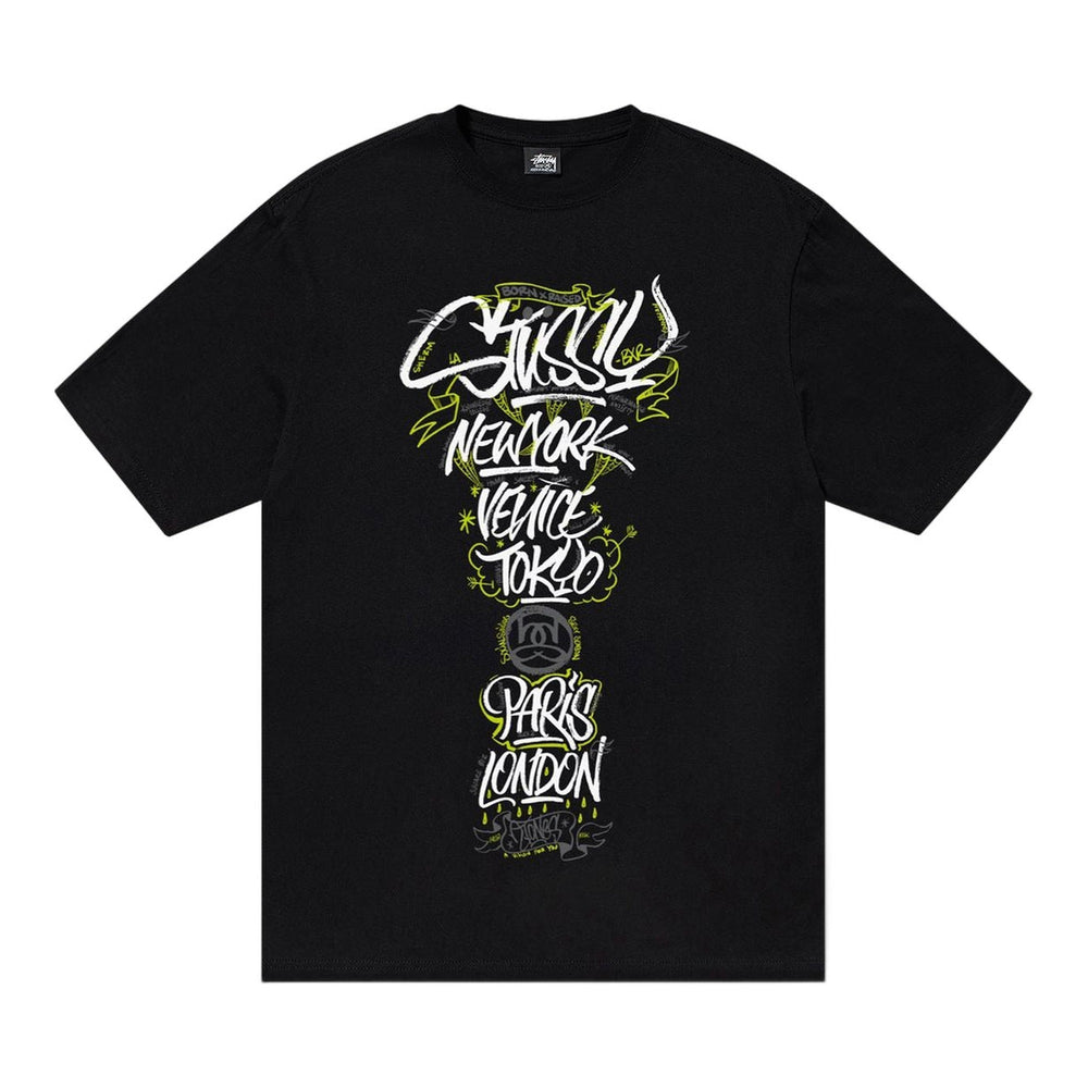 Stussy x Born X Raised Handstyles Tee 'Black'