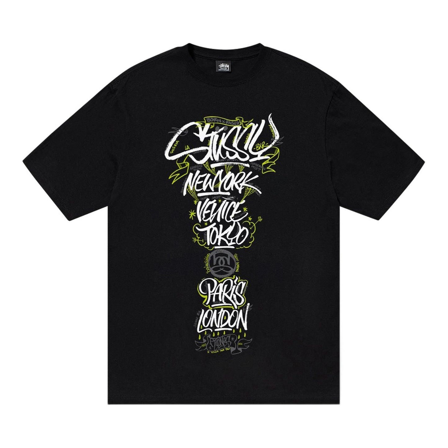 Stussy x Born X Raised Handstyles Tee 'Black'