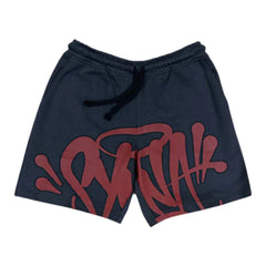 Syna World Logo Shorts - Burgundy/Grey view 1