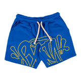 Syna World Logo Shorts - Cobalt Blue/Yellow view 1