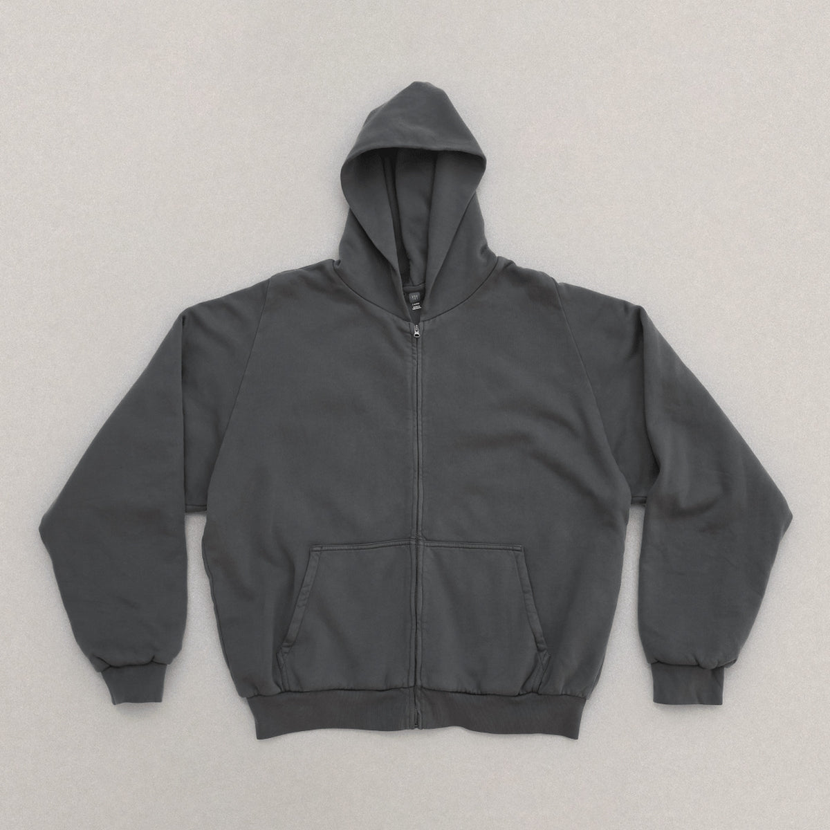 Yeezy Gap Cotton Fleece Zip-Up Hoodie - Dark Gray