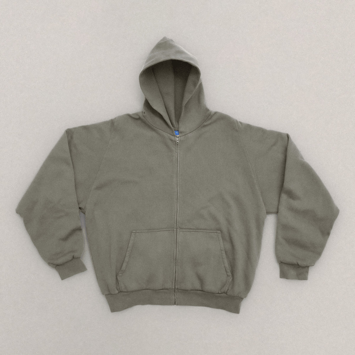 Yeezy Gap Cotton Fleece Zip-Up Hoodie - Light Gray